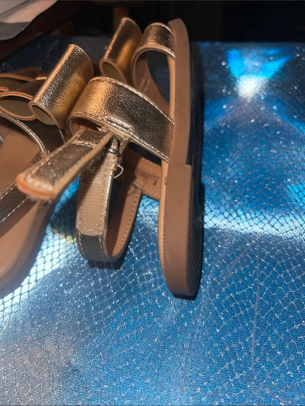 Cat & Jack Metallic Rose Gold Bow Sandals for Kids